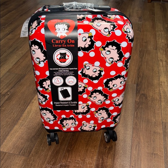 Red Polka Dot Betty Boop Luggage - Picture 1 of 4